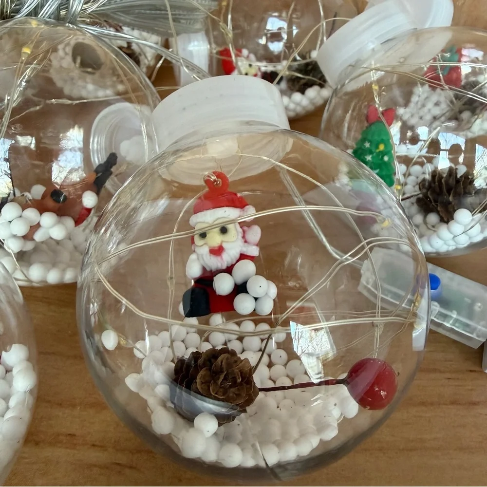 10 Foot Christmas Snowglobe LED String Lights 8 Function Warm Light USB Cable